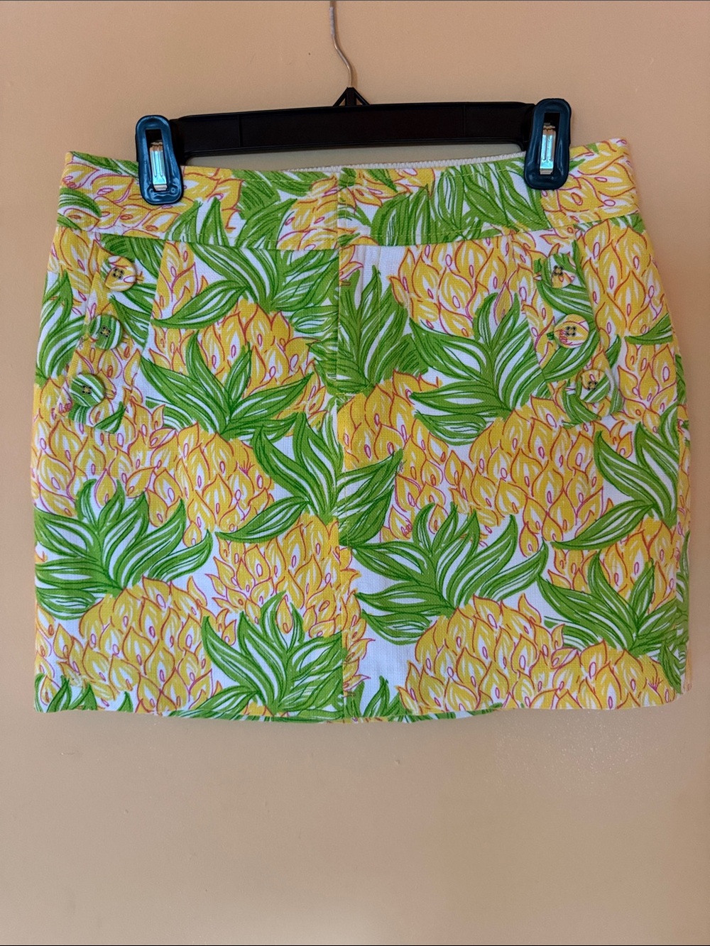 Lilly Pulitzer "Going Bananas" Pineapple Mini Skirt - Size 4